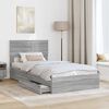vidaXL Letto con Contenitore con testiera Grigio Sonoma 100 x 200 cm
