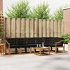vidaXL Set di divani da esterno con cuscino 7 pcs Naturale e Nero