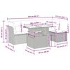 vidaXL Set Divano da Giardino 6 pz con Cuscini Beige in Polyrattan
