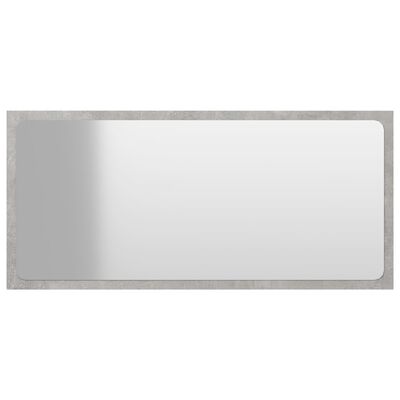 vidaXL Specchio da Bagno Grigio Cemento 80x1,5x37 cm Legno Multistrato