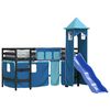 vidaXL Letto a Soppalco con Torre Bambini Blu 80x200cm Massello Pino