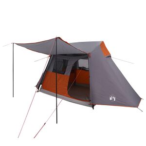 vidaXL Tenda a tunnel Grigio e arancione 475 x 220 x 192 cm