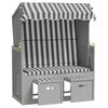 vidaXL Strandkorb con Tettoia Polyrattan Legno Massello Grigio Bianco