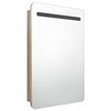 vidaXL Armadietto Bagno con Specchio e LED Rovere 60x11x80 cm