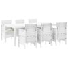 vidaXL Set da Pranzo per Giardino 7 pz Bianco Polipropilene