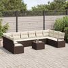 vidaXL Set di divani con cuscino 11 pcs Marrone polyrattan