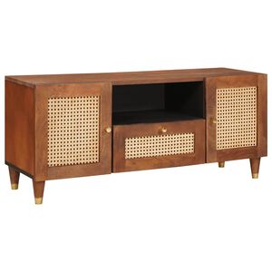 vidaXL Mobile TV Marrone 105 x 33,5 x 46 cm Legno di mango massello
