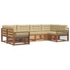 vidaXL Set di divani da esterno 6 pz Naturale e Beige