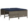 vidaXL Sgabelli da giardino con Cuscini 4 pz in Polyrattan Grigio