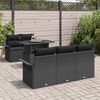vidaXL Set Divano da Giardino con cuscino 6 pcs Nero polyrattan