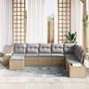 vidaXL Set Divano da Giardino 8 pcs Beige e Grigio Chiaro polyrattan
