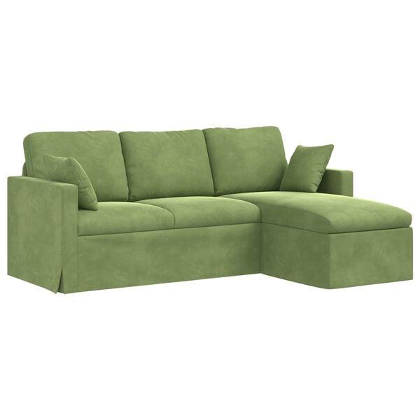 vidaXL Divano Verde chiaro 198 x 134 x 80 cm Velluto