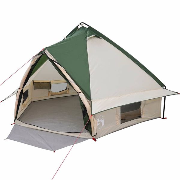 vidaXL Tenda Teepee con tetto Verde e Grigio 490 x 410 x 210 cm