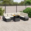 vidaXL Set Divani da Giardino 9 pz con Cuscini Nero in Polyrattan