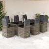 vidaXL Set Bistr&ograve; da Giardino 9 pz con Cuscini in Polyrattan Grigio