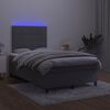 vidaXL Letto a Molle Materasso e LED Grigio Scuro 120x190cm in Velluto