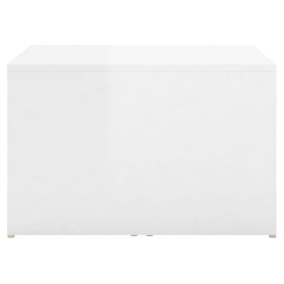 vidaXL Set 3 Tavolini ad Incastro Bianco Lucido 60x60x38 cm Truciolato