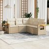 vidaXL Set Divano da Giardino 5 pz con Cuscini Beige in Polyrattan