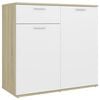 vidaXL Credenza Bianca e Rovere Sonoma 80x36x75cm in Legno Multistrato