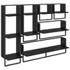 vidaXL Set mensole da parete A parete 6 pcs Rovere Nero