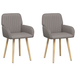 vidaXL Sedie da pranzo 2 pz Tessuto Tortora 56,5 x 50 x 87,5 cm