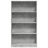 vidaXL Libreria Grigio Cemento 80x24x143 cm in Legno Multistrato