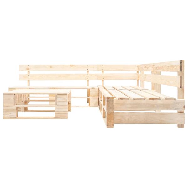 vidaXL Set Divani da Giardino Pallet 4 pz con Cuscini Grigi in Legno