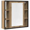 vidaXL Mobile Bagno Specchio Rovere Artigianale 60x16x60 cm Truciolato