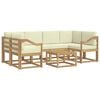 vidaXL Set di divani da esterno 7 pz Bianco e Crema