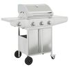 vidaXL Griglia Barbecue a Gas con 4 Bruciatori Argento in Acciaio