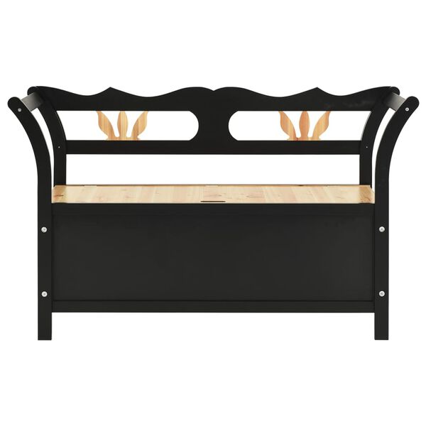 vidaXL Panca Nera 107x45x75,5 cm Legno Massello di Abete