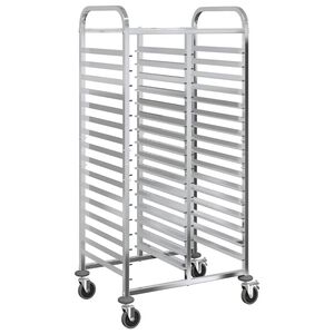 vidaXL Carrello Portateglie con 32 GN Contenitori 75x55x162,5 cm
