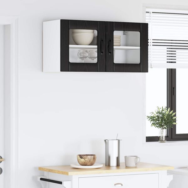 vidaXL Mobile da cucina Rovere Nero 80 x 31 x 40 cm Legno multistrato