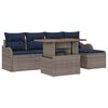 vidaXL Set Divano da Giardino 6 pz Grigio e Blu Navy polyrattan
