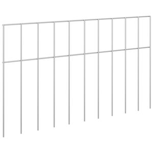 vidaXL Pannello di Recinzione da Giardino 24 pz 50 x 30 cm Argento