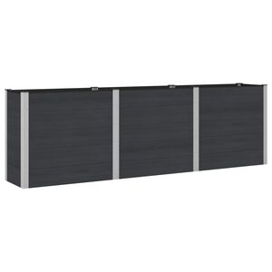 vidaXL Letto rialzato da giardino Nero 300 x 50 x 91 cm alluminio