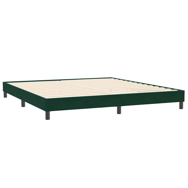 vidaXL Giroletto senza Materasso Verde Scuro 200x210 cm in Velluto