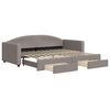 vidaXL Divano Letto Estraibile con Cassetti Tortora 90x200 cm Tessuto