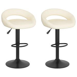 vidaXL Sgabelli da Bar 2 pz Crema in Velluto