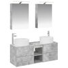 vidaXL Set di mobili per il bagno 5 pcs Grigio Cemento