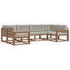 vidaXL Set di divani da esterno 6 pz Grigio Naturale e Chiaro