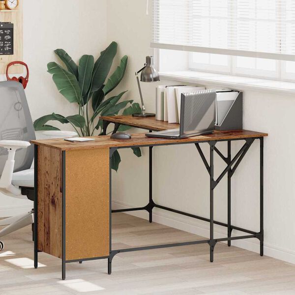 vidaXL Scrivania Legno vecchio 141 x 141 x 75 cm Legno multistrato