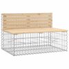 vidaXL Panca Giardino Design Gabbione 103x70x65 cm Legno Massello Pino