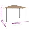 vidaXL Gazebo 384x281x270 cm Grigio Talpa 180 g/m²