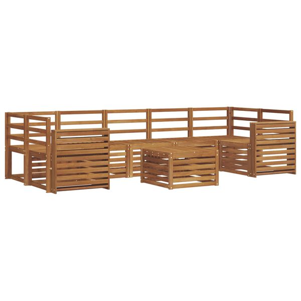 vidaXL Set divani 8 pcs Naturale Legno di Acacia Massello