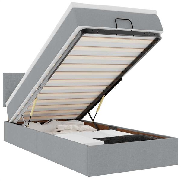 vidaXL Struttura Letto Pouf con Materasso 90x190 cm in Tessuto