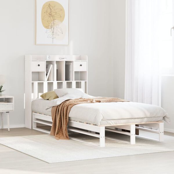 vidaXL Letto con Libreria senza Materasso 75x190 cm in Legno Pino