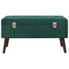 vidaXL Panca con Vano Portaoggetti 80 cm Verde in Velluto