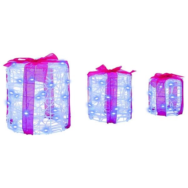 vidaXL Decorazione Scatola Regalo 3 pcs Blu 20 x 20 x 21 cm Acrilico