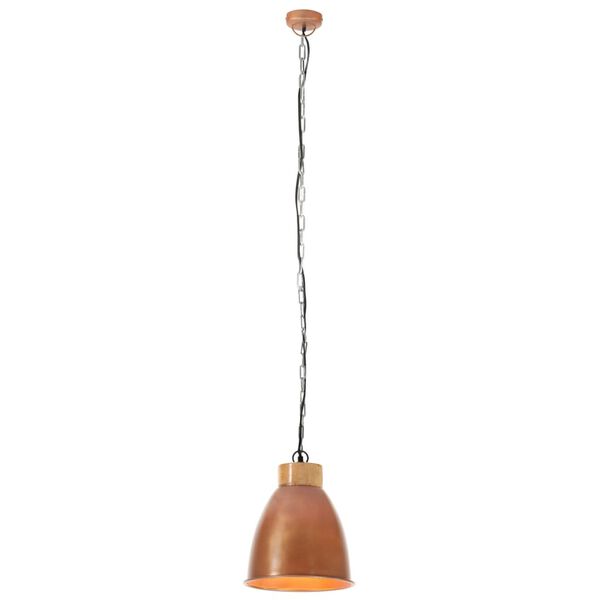 vidaXL Lampadario Industriale Rame Ferro e Legno Massello 23 cm E27
